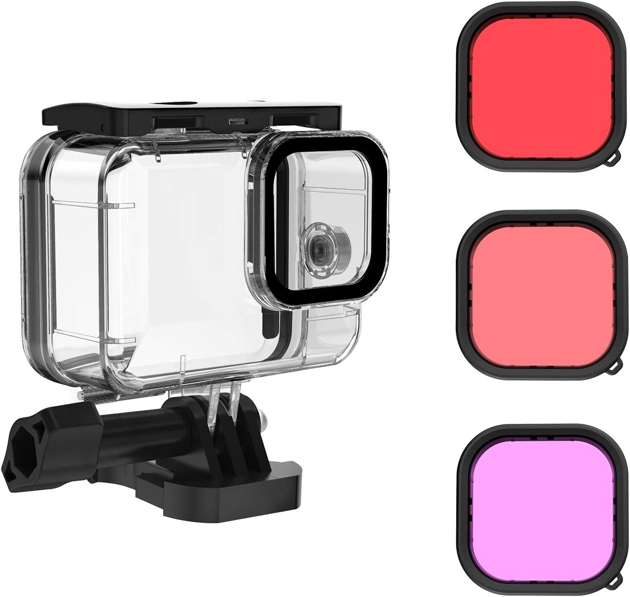 TELESIN Waterproof Case with 3Pack Dive Filter for GoPro Hero 9 Black