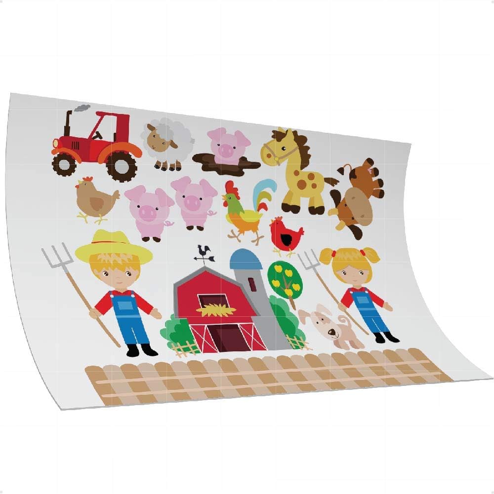 StickersMagic Nursery Wall Stickers Farm Animals - Kids Room Decorations for Childrens, Toddlers, Kids, Boys & Girls - Unique Baby Gift Ideas (100% Removable)