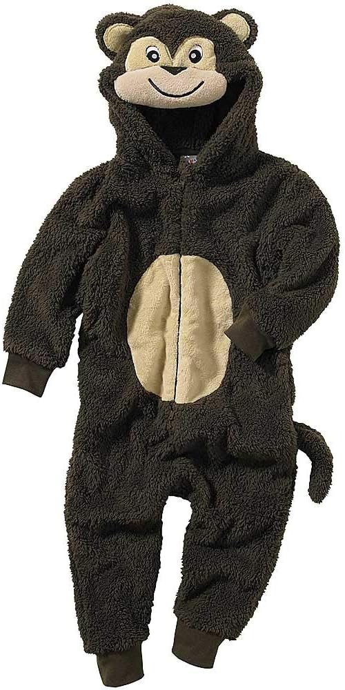 Onesies Animal Crazy Boys Monkey Supersoft Shaggy Fleece Jumpsuit Playsuit UK Seller