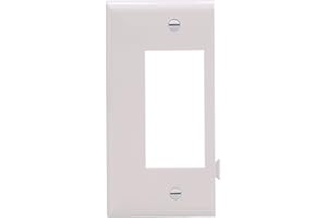 EATON Wiring STE26W Polycarbonate 1-Gang Decorator Sectional Mid Size Wall Plate, White