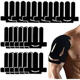 18 Pcs Kinesiology Tape for Shoulder Pain Relief Precut Sport Tape for Shoulder-Support & Stability, Hypoallergenic Latex-Free Athletic Tape for Shoulder, WatreProof & Breathable Muscle Tape(Black)