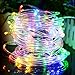Aluvee Solar Rope String Light,Garden Decoration Outdoor Waterproof Rope String Christmas Lamp Wedding Party Tree Xmas Decoration Tree Xmas (33ft/100LED,Multicolor + PVC Tube)