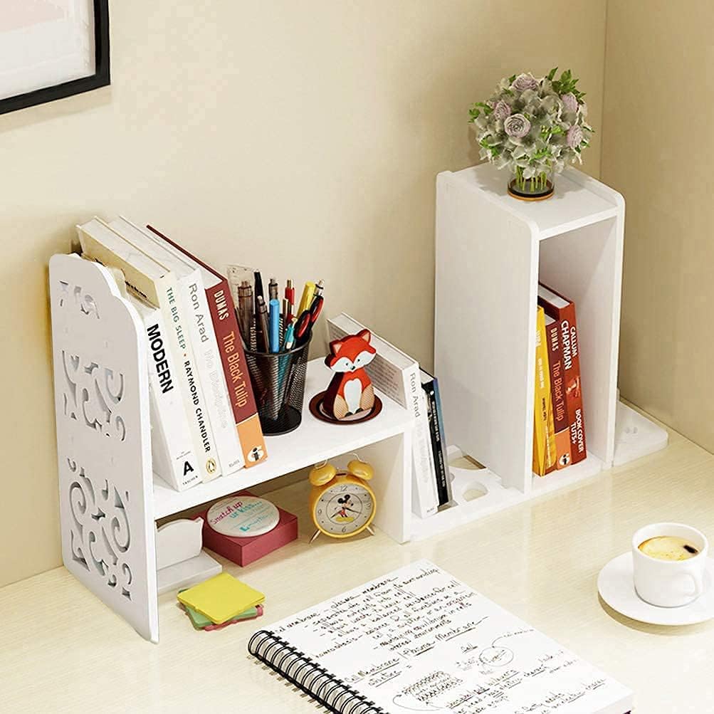 Small Bookshelf for Desktop Storage, Mini Narrow Desk Dresser White Versatility Organizers for Women, Kids, Men for Cute Office Decor Accessories: Kitchen & Dining