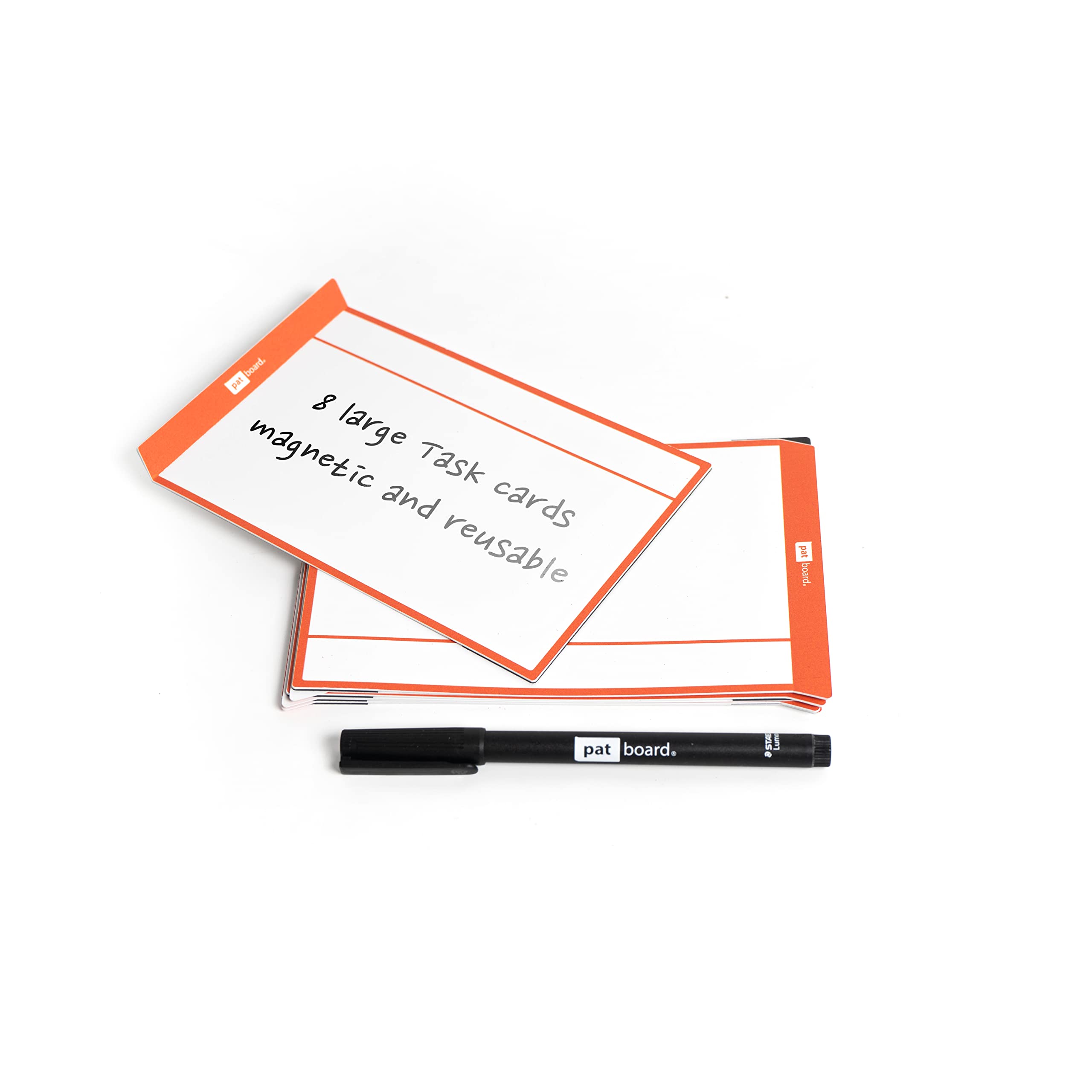 PATboard Scrum Board and Kanban Board - Magnetic Task Cards - L (Large) - Set of 8 - Orange