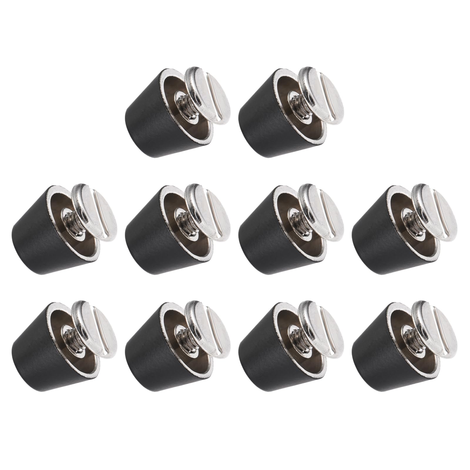 METALLIXITY Screw Back Stud Spike (10x7mm) 10pcs, Flat Head Stud Rivets - for Leather Crafts Purse Bags, Matt Black