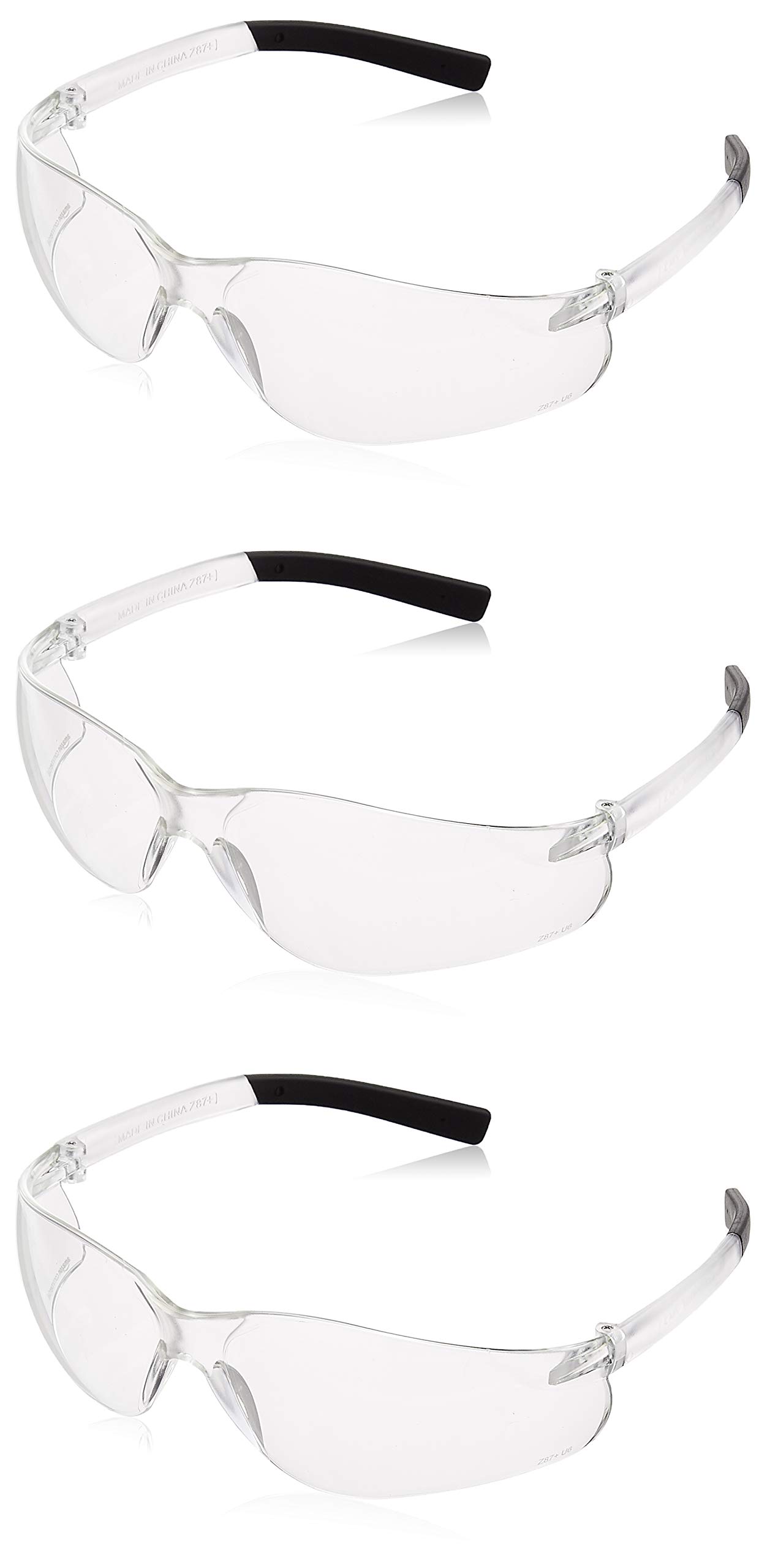 AmazonCommercial Safety Glasses (Clear), Anti-Fog, 3-pack