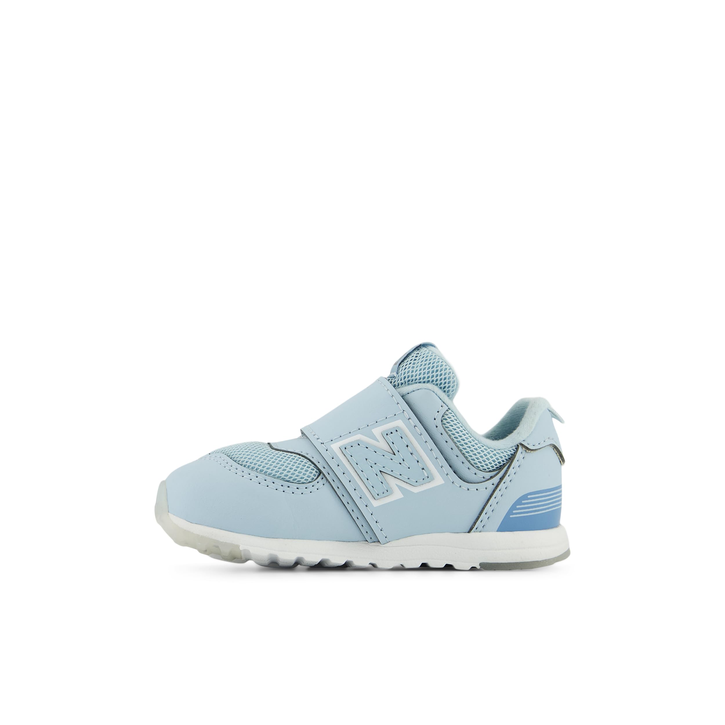 New Balance Kid's 574 V1 New-B Hook and Loop Sneaker, Frosted Glass/Silver Metalic, 3 M Infant Image