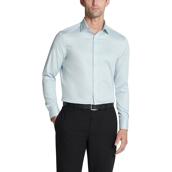 Amazon.com: Calvin Klein Men's Dress Shirt Non Iron Stretch Slim Fit Check  Gray : Clothing, Shoes & Jewelry