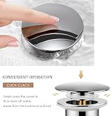 Hapilife Modern Brass Pop Up Waste Slotted Basin Sink Plug with Overflow view 4
