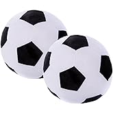 zhidiloveyou 2PCS 9" Soccer Plush Stuffed Soccer Ball Pillow Toy Football Gift for Kids, Black-White