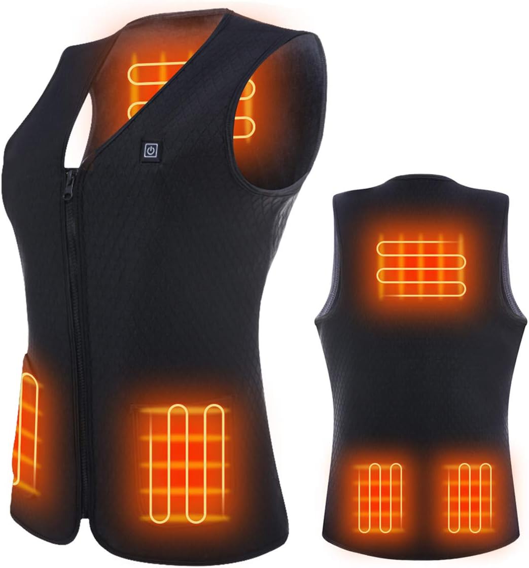 Slimerence Men's Electric Heated Vest USB Charging Washable Cold-Proof for Sports Hiking Climbing One Button
