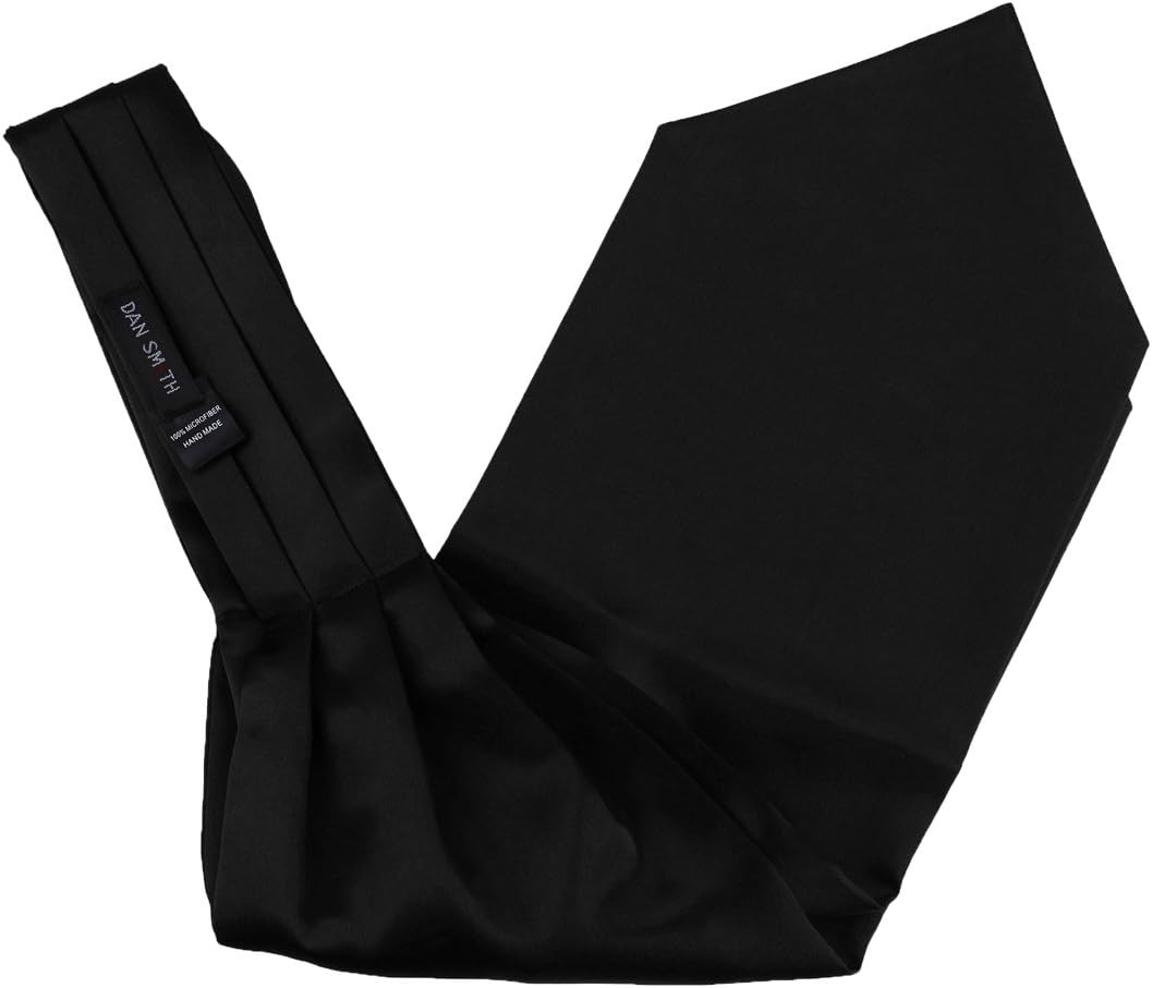Dan Smith Plain Men's Fashion Cravat Microfiber Wedding Ascot Tie Extra Long Size 53 inches