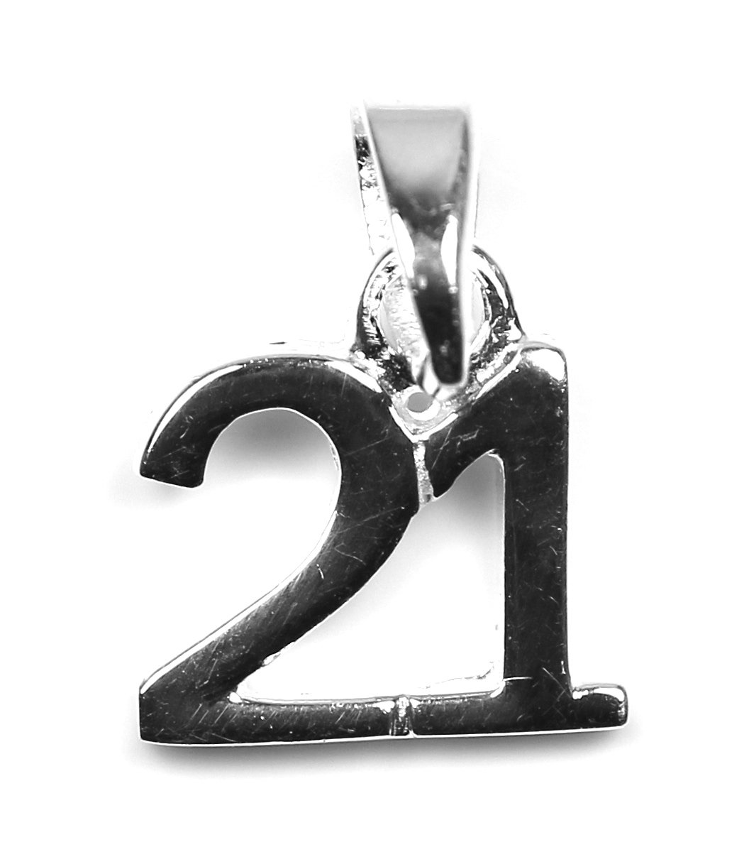 Arranview Jewellery Silver 21 Pendant (8mm) - 925 Sterling Silver