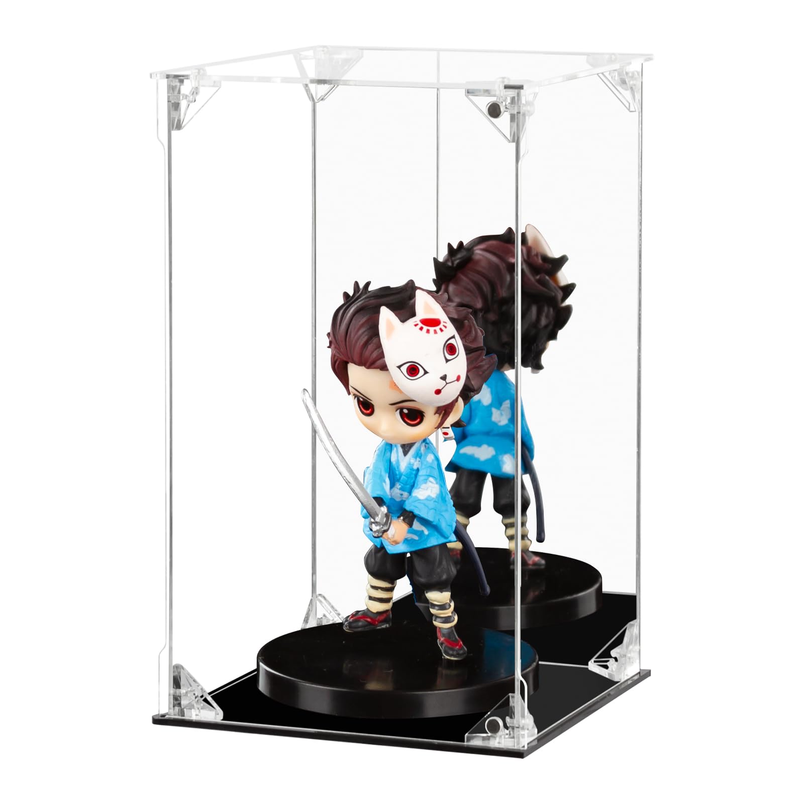 Photo 1 of Acrylic Display Case Clear Action Figure Display Case with Mirrored Back, Dustproof Protection Display Box Alternative Glass Case for Collectibles Figures Models Doll Toys (6x6x10 inch; 15x15x25 cm)