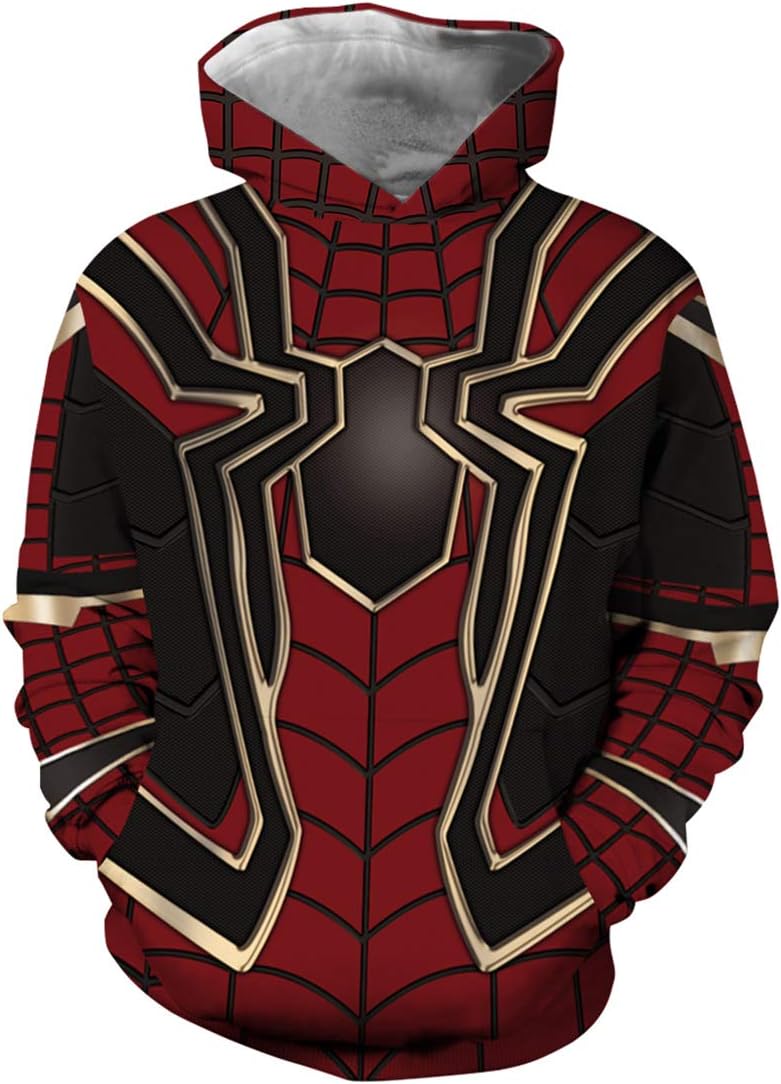 Boys Long Sleeve 3D Printed Drawstring Hooded Front Pocket Cool Hoodies