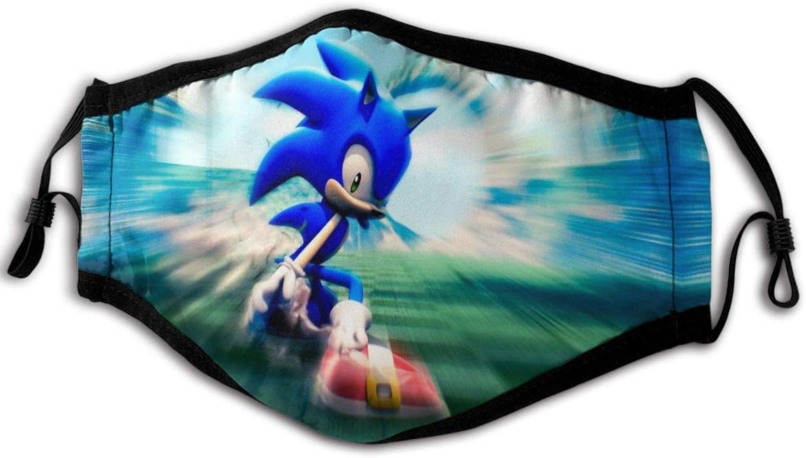 Triciaedcf Unisex Reusable Anti Dust Fashion Halloween Face Mouth Mask, Sonic Hedgehog 8 Picnic Halloween Mask for Cycling Camping Travel for Adults Men Women