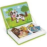 Janod MagnetiBook 41 pc Magnetic Animal Mix and Match Game - Creative Play - Enhances Motor Skills - Develops Dexterity and Coordination - Easy Storage, Educational, Safe