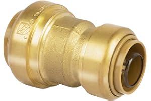 JUWO 1" x 3/4" Reducing Coupling for PEX, Copper, CPVC Pipe, Push to Connect Brass Plumbing Fitting with Upgraded Stiffener (1 Pack)