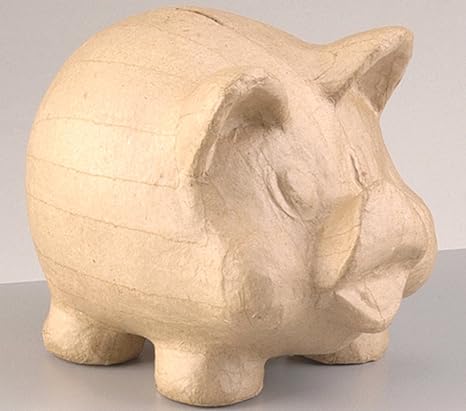 Amazoncom Paper Mache Pig Money Box To Decorate 19x13x15cm - 