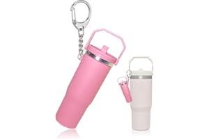 LAEKOU Mini Cup Keychain Compatible with Stanley Cup, Cute Tumbler Chapstick Holder Key Chain for Purse Bag Backpack