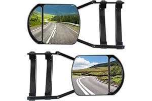 Lifronkit Universal Clip-on Towing Mirrors Extension Towing Mirror 360 Degree Rotation Adjustable Dual View Tow Mirror for Vehicle Car Truck Trailer, 2 Pieces