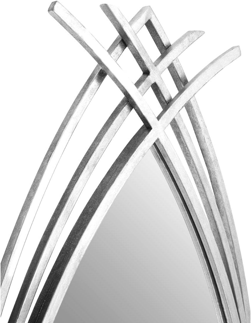 Premier Farran Oval Wall Mirror, Silver Finish - Image 4