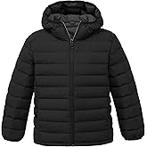 wantdo Boys' Winter Coat Lightweight Puffer Jacket Waterproof Outerwear Hooded