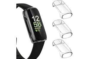 NANW 3-Pack Screen Protector Compatible with Fitbit Inspire 3, TPU Rugged Bumper Case Cover All-Around Protective Plated Bumper Shell Accessories for Inspire 3 Smartwatch