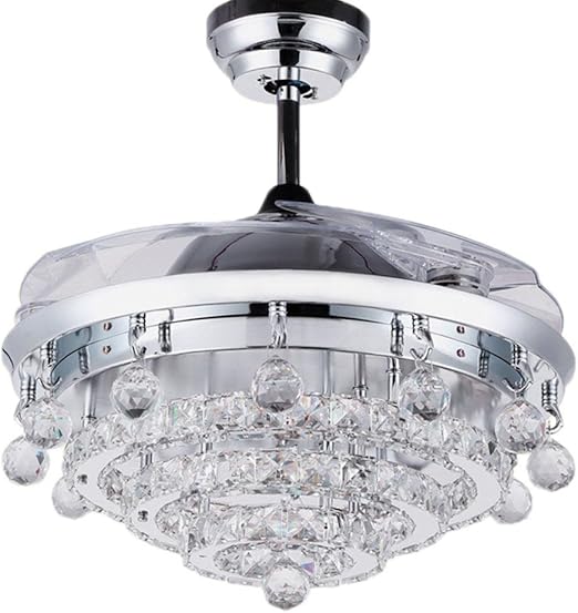 lampara de techo de cristal led abanico