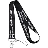 LQRI Christian Lanyard ID Holder Bible Verse Matthew 19:26 Gift With God All Things Are Possible