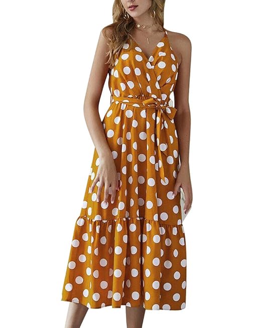 vestito lungo a pois