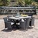 Christopher Knight Home Galatian Outdoor Light Weight Concrete Dining Table with Iron Legs, White / Black