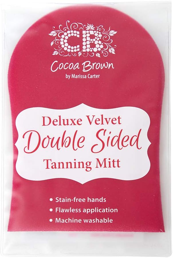 Cocoa Brown Deluxe Double Sided Tanning Mitt Pink Velvet Flawless Application