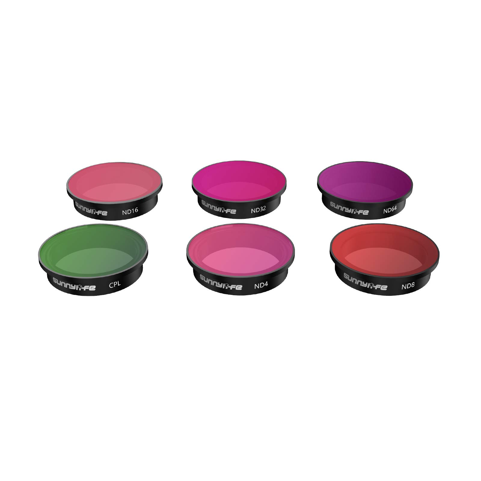 Hensych for FPV Combo Lens Filters Aluminum Alloy Frame + Optical Glass Lenses High Transmittance Safe & Quick Installation (CPL+ND4+ND8+ND16+ND32+ND64)