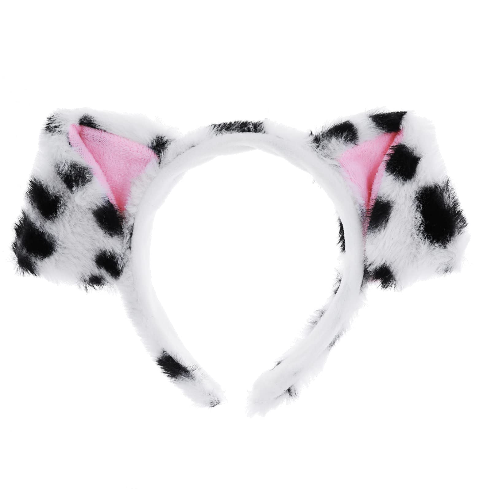 WLLHYF Dog Ears Headband Dalmatian Cartoon Hair Hoop Animal Headwear Christmas Costume Hair Bands Easter Cosplay Party Halloween Accessories Puppy Headpiece for Women Girls (Pudding Dog)
