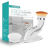 VOGOE Facial Cleansing Brush-Spin Face Scrubber Exfoliator Rechargeable, 2-Speed Rotation, Electric Face Wash Brushes for Cleansing and Exfoliating, with 2 Brush Heads, Grey