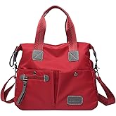 Tote Bag for Women,Multi Pockets Shoulder Handbag,Nurse Bag for Work,Large Cross body Purse,Fashion Nylon Top Handle Satchel