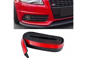 TORCARVH Universal Car Front Bumper Spoiler Rubber Sticker Protector Body Trim Exterior Mouldings Bumper Lip Strip (5M)