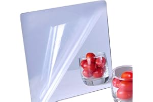 iCAGY Acrylic Mirror Sheet Self Adhesive Wall Mounted Home Décor Non Glass Sticky Mirror Tile Thickness 0.08in (2mm) Square 10x10 inch