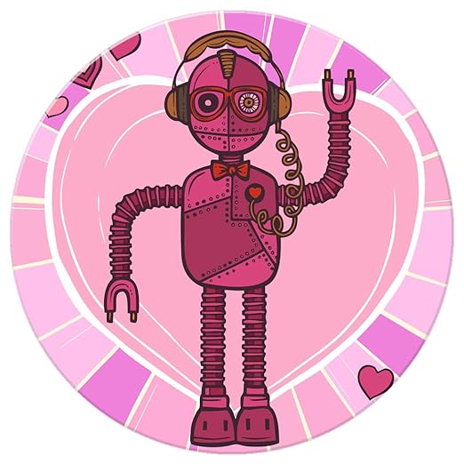 Retro Hipster Robots imán para nevera, Retro Pink Funky Hipster ...