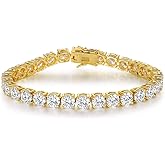 MDFUN Tennis Bracelet for Women 3mm Cubic Zirconia 18K White Gold/Yellow Gold Plated
