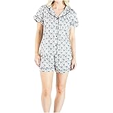 Simply Southern Women's Short Sleeve Button Down Pajama Set with Shorts