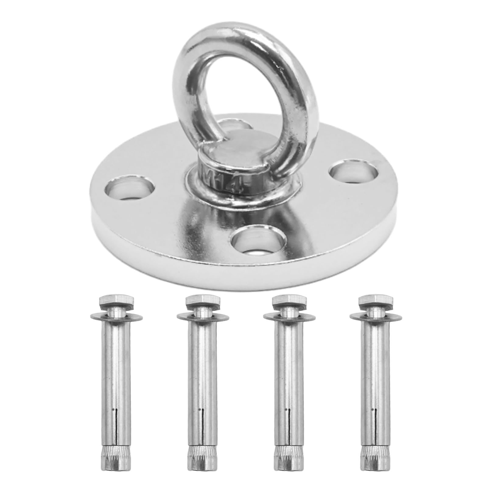 Ollanoos 304 Swing Hanger Ceiling Mount with 4 Anchor Screw, Fixing Hanger Hammock Hook for Hanging Outdoor Swings Hanging Chairs Hammocks Aerial Yoga, Climbing Ropes (500kg Load Capacity)