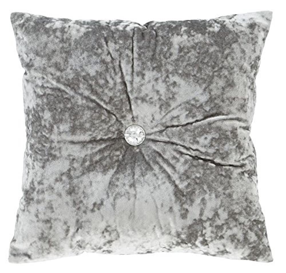 Catherine Lansfield Downstairs Living Crushed Velvet 55x55cm Cushion Silver