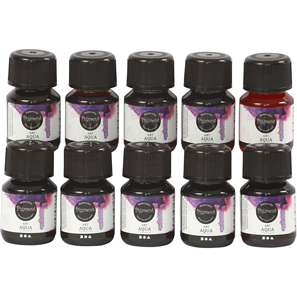 Art Aqua Pigment, asstd. colours, 10x30ml