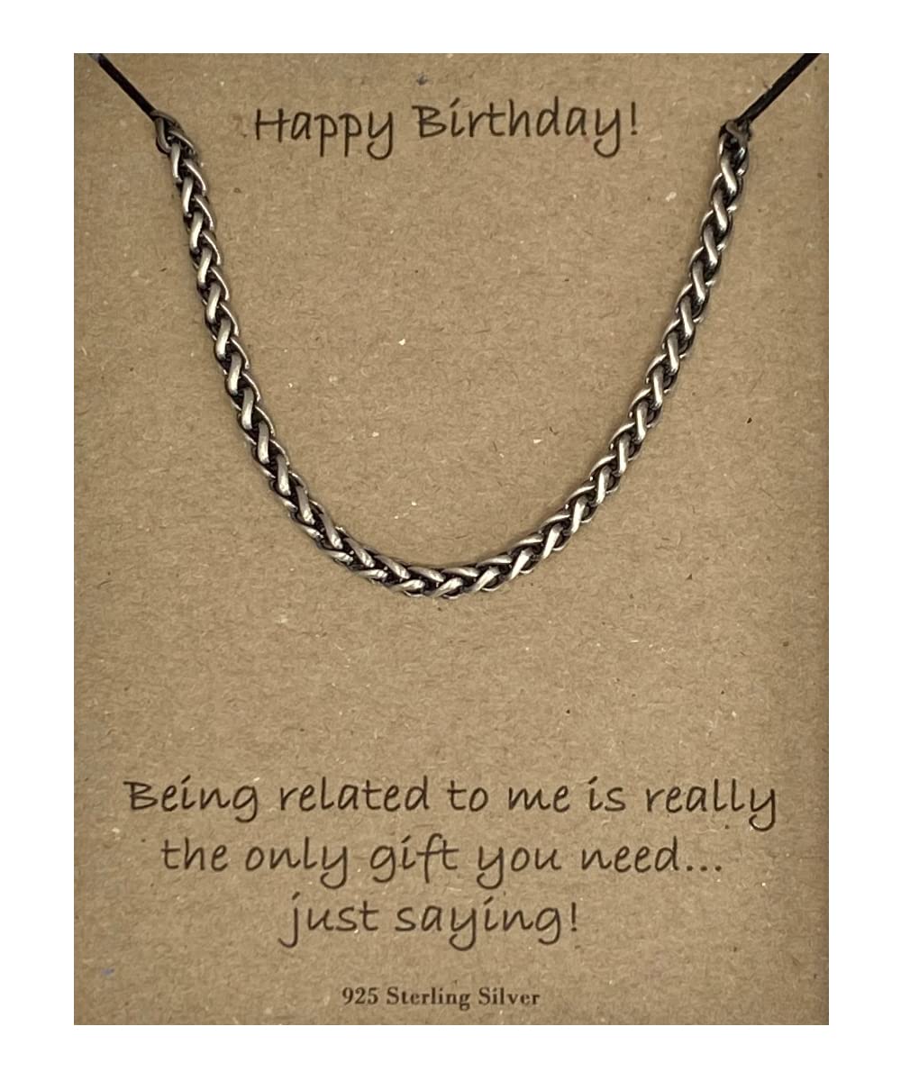 Strictly Gifts Mens Happy Birthday Funny Card with necklace from relative (Oxidized Silver chain)