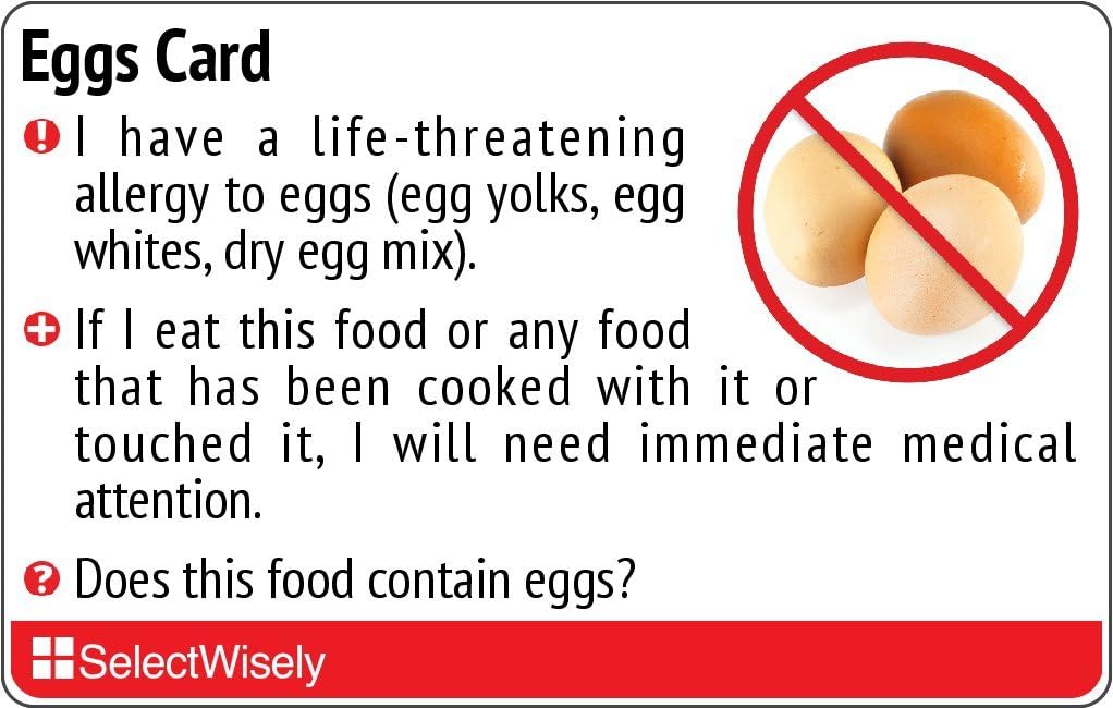 Egg Allergy Translation Card Translated in Japanese or