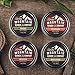 Beard Balm Variety Pack - 4 Natural Samples (1 oz each) with Argan Oil, Shea Butter, Coconut Oil & Jojoba Oil - Rich in Vitamins & Minerals
