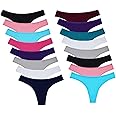 Sunm Boutique 6 Pack Women's Cotton Thongs Breathable Bikini Panties Underwear