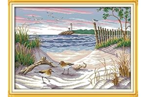 Maydear Cross Stitch Kits Stamped Full Range of Embroidery Starter Kits for Beginners DIY 11CT 3 Strands - The Narrow Birds 26.8×20.5（inch）